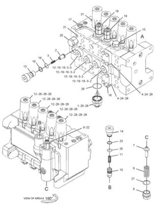 E320D E323D Excavator Control Valve 259-7464 255-5680 Voor